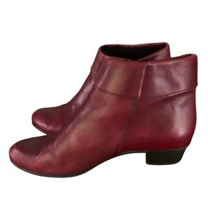 Remonte Women's Red Wine Leather Ankle Boots Sz 39/8